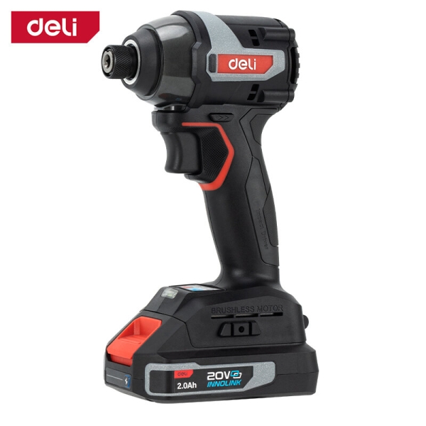 Технопапа · Винтоверт ударный аккумуляторный 200Нм Deli DE-QZ20-1D2 (2АКБ + ЗУ, 20В х 4Ач, 3600 об/мин, 3600 уд/мин)