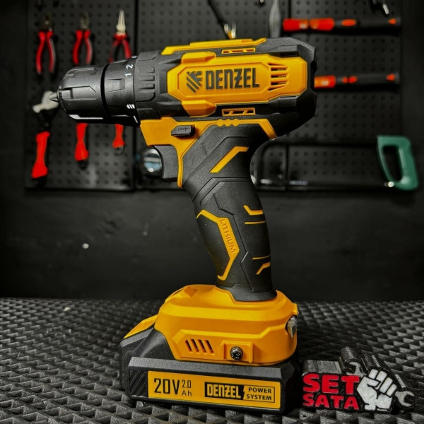 Технопапа · Дрель-шуруповерт аккумуляторная Denzel "CDQ-20" 26118, 40 Нм, 20В, 2 Ач, 2 аккумулятора