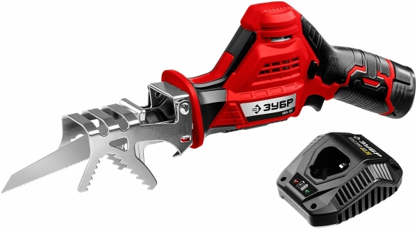 Технопапа · Пила сабельная Зубр СПЛ-125-21 12В, 1 АКБ (2Ач), в коробке