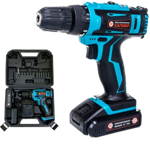 Технопапа · Аккумуляторная дрель-шуруповерт Калибр ДА-14,4-2А+ (2*2Ач) Кейс