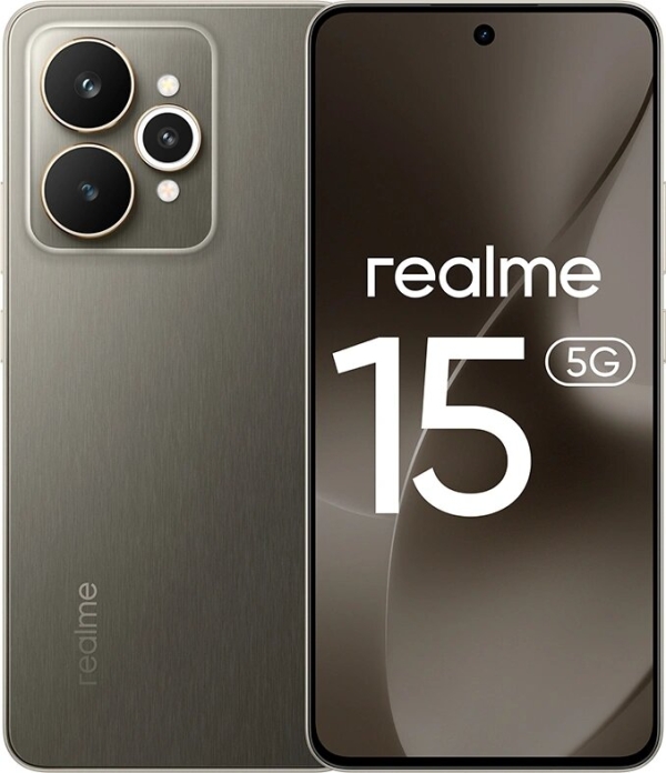 Технопапа · Смартфон Realme RMX5106 15 256Gb 12Gb черный моноблок 3G 4G 2Sim 6.77" 1080x2392 Android 15 50Mpix 802.11 a/b/g/n/ac/ax