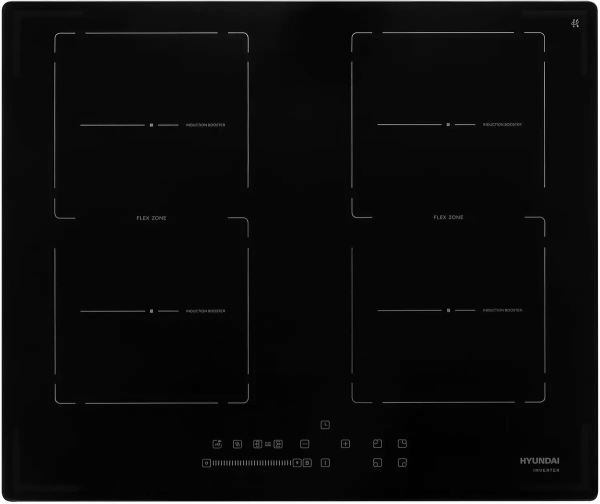 Технопапа · Варочная панель Hyundai HHI 6781 BG, индукционная, 4 зоны нагрева, стеклокерамическая, черная