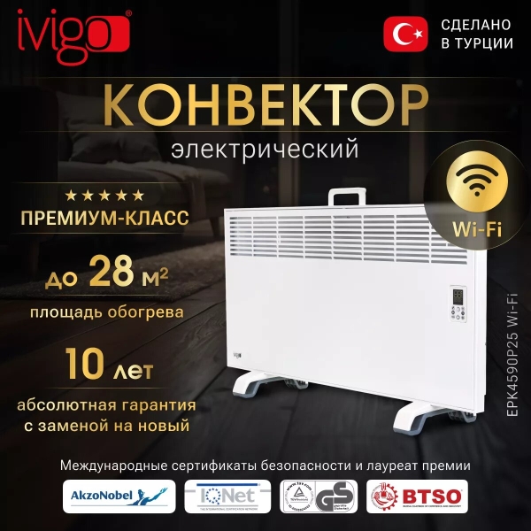 Технопапа · Электрический конвектор iVigo EPK4590P25 с управлением по WI-FI