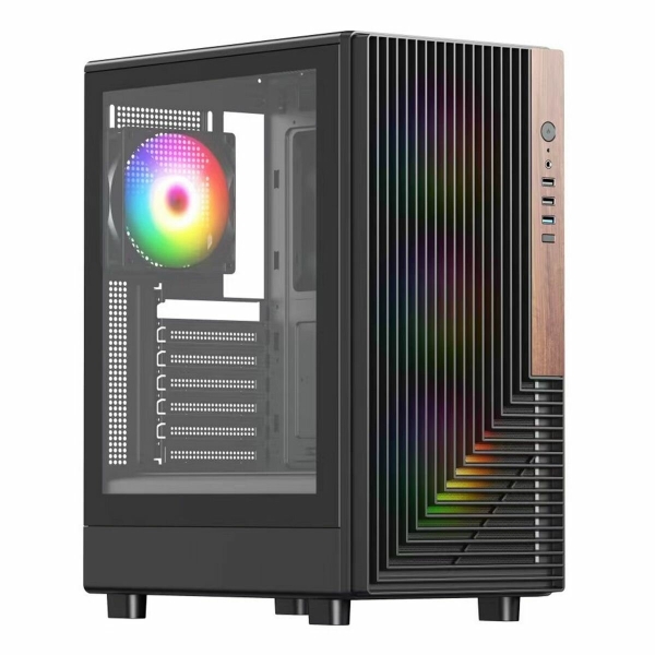 Технопапа · Корпус ACD Citadel 101 ATX, Black, USB3.0*1 + USB2.0*2 + HD AUDIO, 1*12cm H1 argb fan at rear, 3*12cm H1 argb fas at front, TG