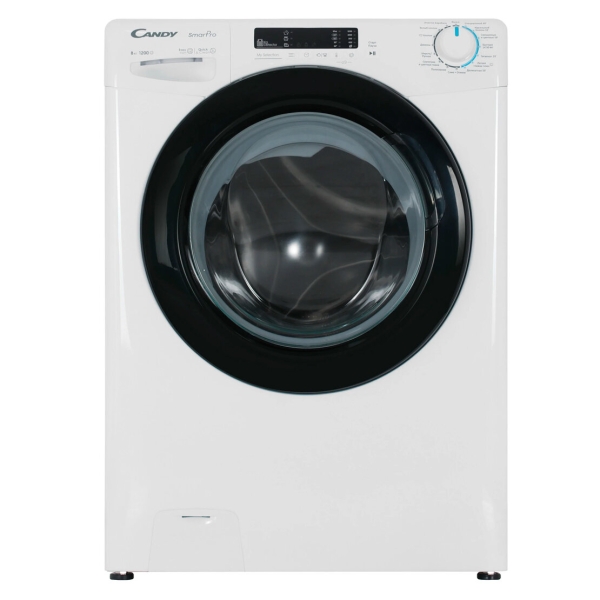 Технопапа · Стиральная машина Candy Smart Pro CSH44183D/2-07, загрузка 8 кг, 1200 об/мин, стирка паром, белый