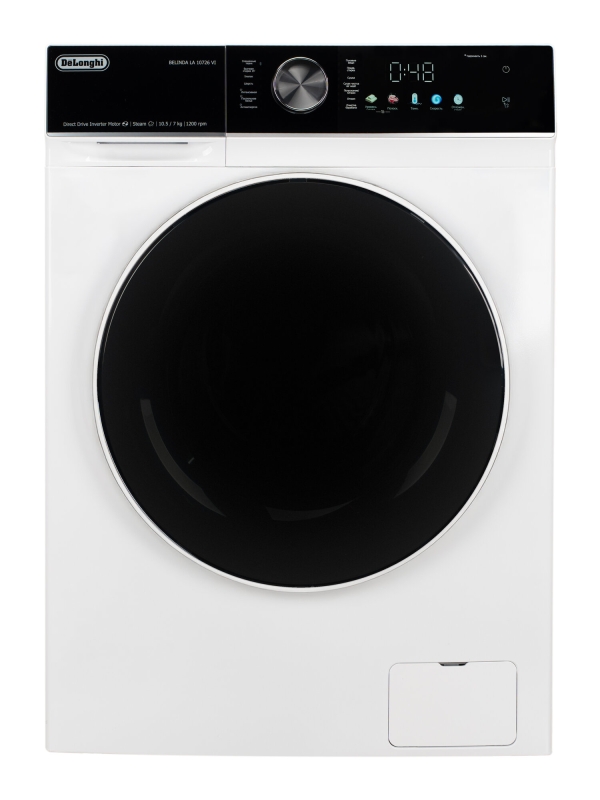 Технопапа · DeLonghi Стиральная машина с сушкой BELINDA LA 10726 VI, 10,5 кг, модель 2025 г, с инвертором и паром, очистка барабана