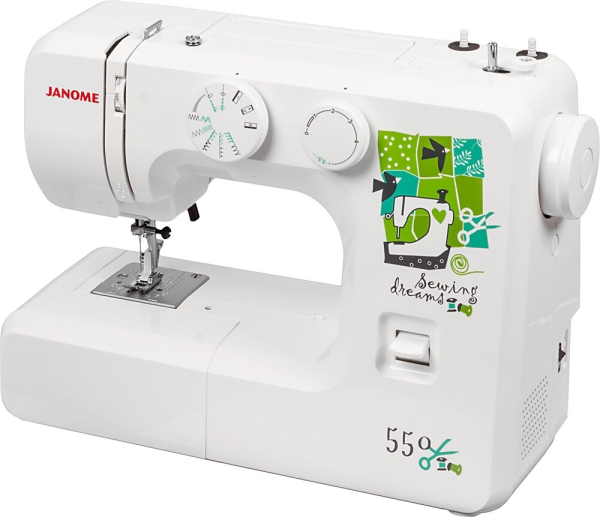 Технопапа · Швейная машина Janome 550, белый, электромеханическая, 15 операций