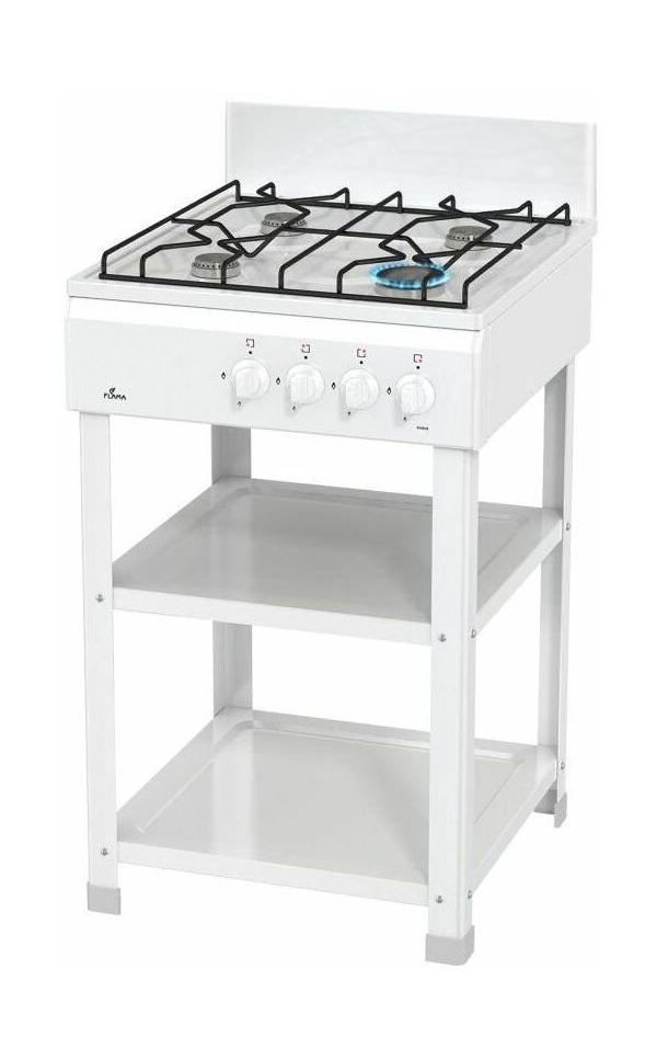 Технопапа · Газовая плита Flama AVG1402-W, эмалированная сталь, 4 конфорки