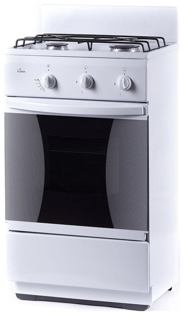 Технопапа · Комбинированная плита Flama CK 2201 W 50 см, 2 конфорки, белый