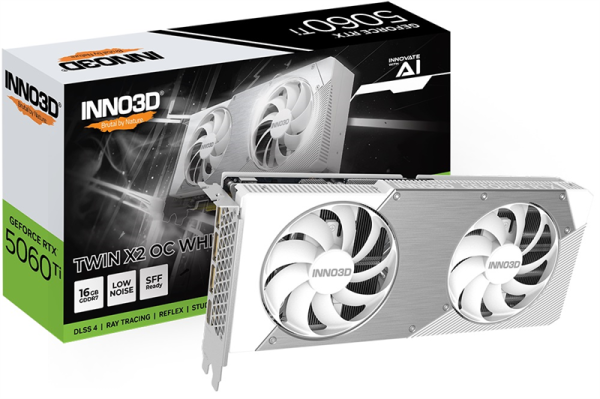 Технопапа · Inno3D Видеокарта INNO3D RTX 5060 Ti Twin X2 OC WHITE//RTX5060Ti, HDMI, DP*3, 16G, D7