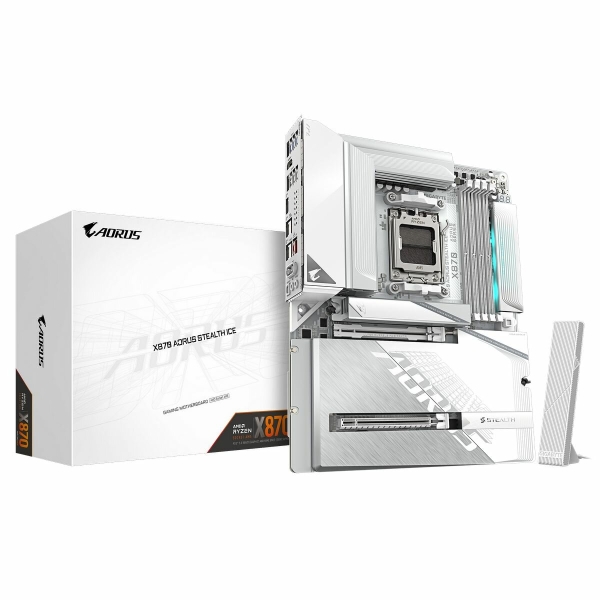 Технопапа · Материнская плата Gigabyte X870 AORUS STEALTH ICE, AM5, AMD X870, ATX, RTL (X870 AORUS STEALTH ICE)