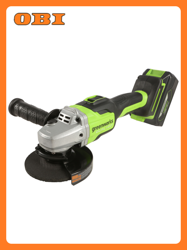 Технопапа · Шлифмашина угловая аккумуляторная Greenworks GD24AG 24В с АКБ и ЗУ