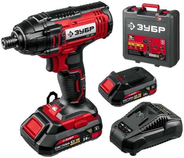 Технопапа · Ударный винтоверт ЗУБР ГВЛ-255-22 (2 акб и зу)