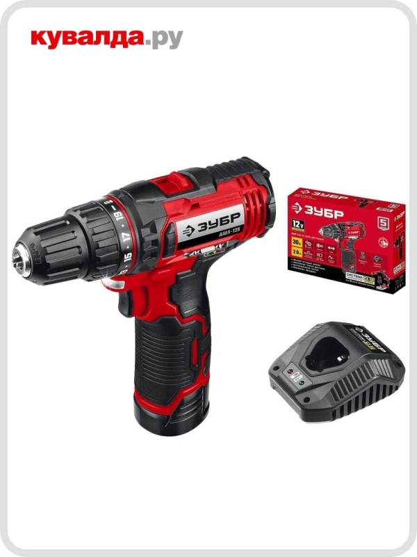 Технопапа · Дрель-шуруповерт аккумуляторная ЗУБР ДШЛ-125-21