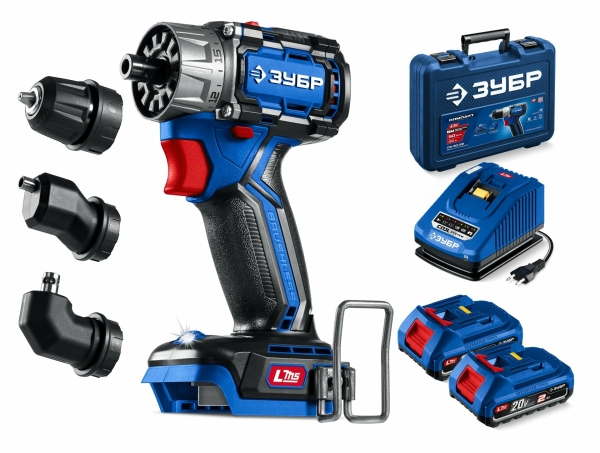 Технопапа · Модульная дрель-шуруповерт ЗУБР DB-50-22-H3 бесщеточная компакт Комби #2, 20 В, 50 Н·м, 2 АКБ LMS (2 А·ч) профессионал