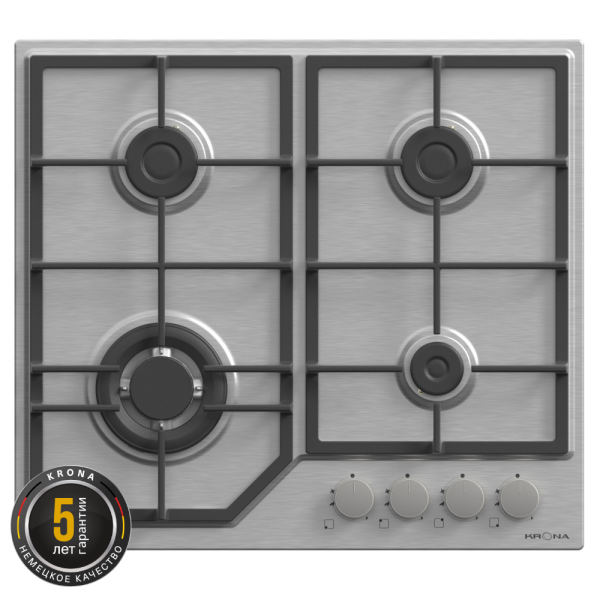Технопапа · Газовая варочная поверхность KRONA NEBEL 60 IX W