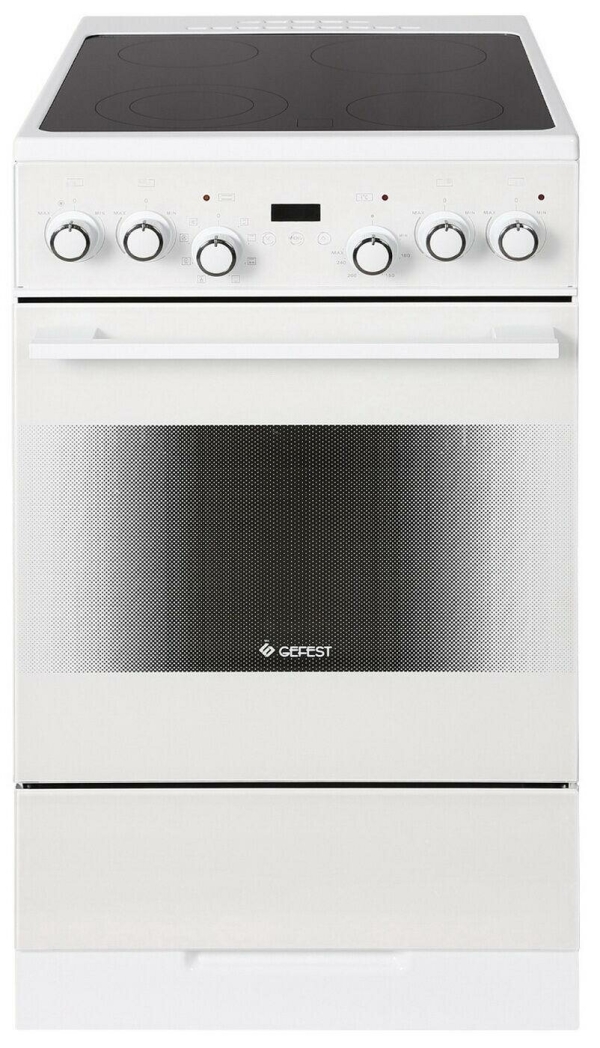 Технопапа · Электрическая плита GEFEST 5560-03 0040 белый, 50см, стеклокерамика, таймер, конвекция, вертел