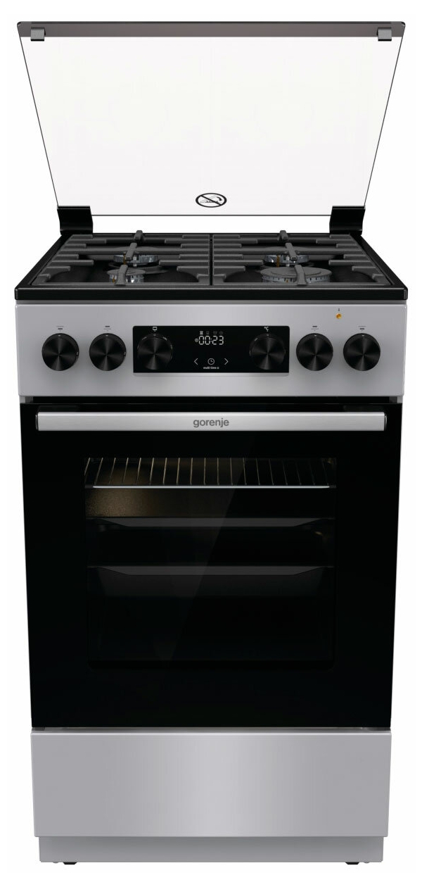 Технопапа · Комбинированная плита Gorenje GK5C41SF 50 см, 70 л, 4 конфорки, серый