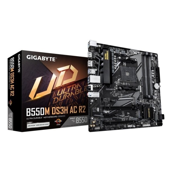 Технопапа · Материнская плата Gigabyte B550M DS3H AC R2 (AM4, mATX)