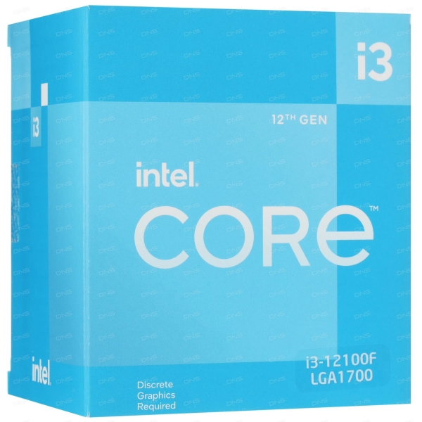 Технопапа · Процессор Intel Core i3-12100F BOX с кулером – 4 ядра, 8 потоков, до 4.3 ГГц, LGA 1700, энергоэффективность и высокая производительность