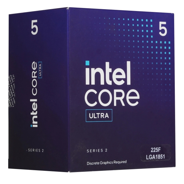Технопапа · Процессор Intel Core Ultra 5 225F BOX с кулером LGA 1851, 10C/10T, 3.3/4.9GHz, L3 20MB, TDP-121W