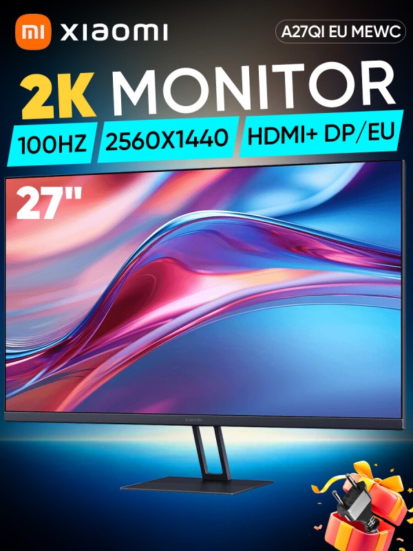 Технопапа · Монитор Xiaomi A27Qi, 27", 2560x1440, 100 Гц, IPS, 250 Кд/м², черный
