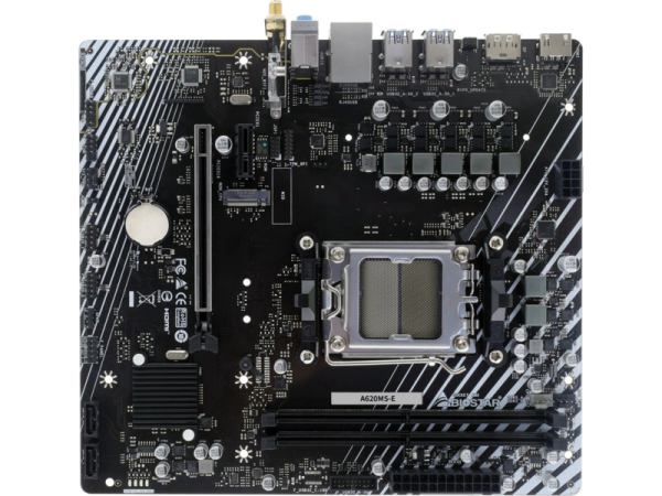 Технопапа · Материнская плата Biostar A620MS-E Socket AM5 AMD A620A 2xDDR5 mATX AC`97 8ch(7.1) GbLAN RAID+HDMI+DP