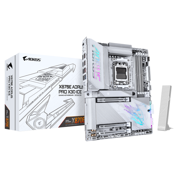 Технопапа · Материнская плата Gigabyte X870E AORUS PRO X3D ICE, AM5, AMD X870E, ATX, RTL (X870E AORUS PRO X3D ICE)