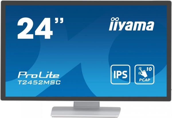 Технопапа · Монитор Iiyama 23.8" ProLite T2452MSC-W1 белый IPS LED 14ms 16:9 HDMI M/M матовая 400cd 178гр/178гр 1920x1080 60Hz DP FHD USB Touch 5.6кг
