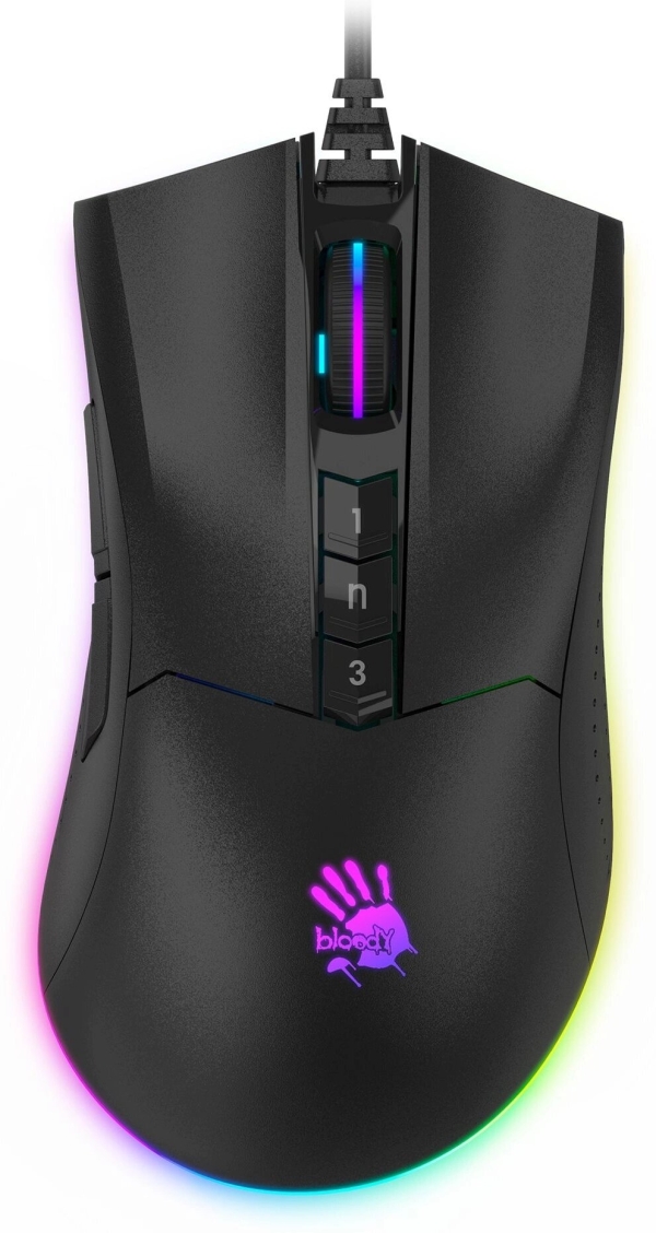 Технопапа · Мышь A4Tech Bloody P90s черный оптическая 8000dpi USB 7but (P90S STONE BLACK)