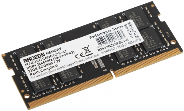 Технопапа · Память DDR4 32Gb 2666MHz AMD R7432G2606S2S-U Radeon R7 Performance Series RTL PC4-21300 CL19 SO-DIMM
