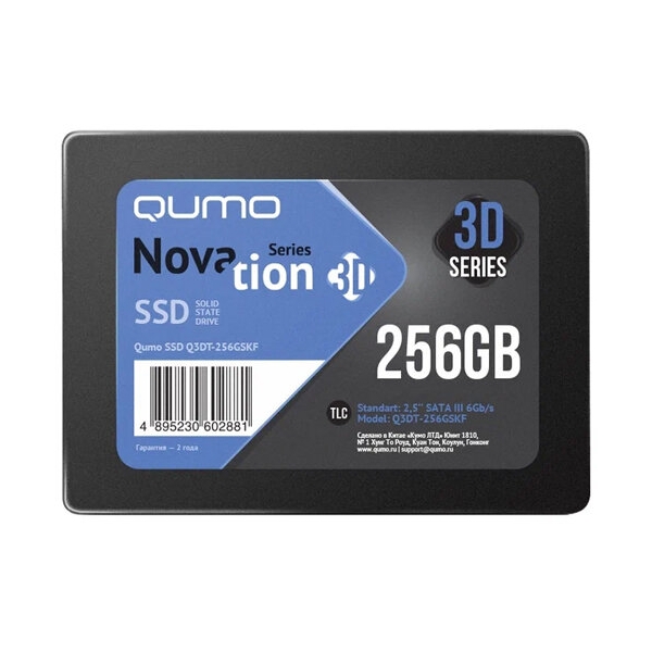 Технопапа · SSD 256GB Qumo Q3DT-256GSKF SATA III Novation TLC 3D