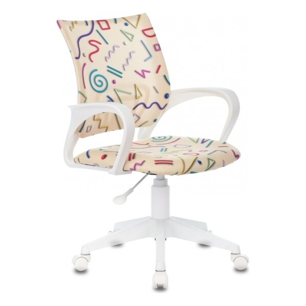 Технопапа · Кресло детское Бюрократ BUROKIDS 1 W песочный Sticks 02 крестов. пластик пластик белый