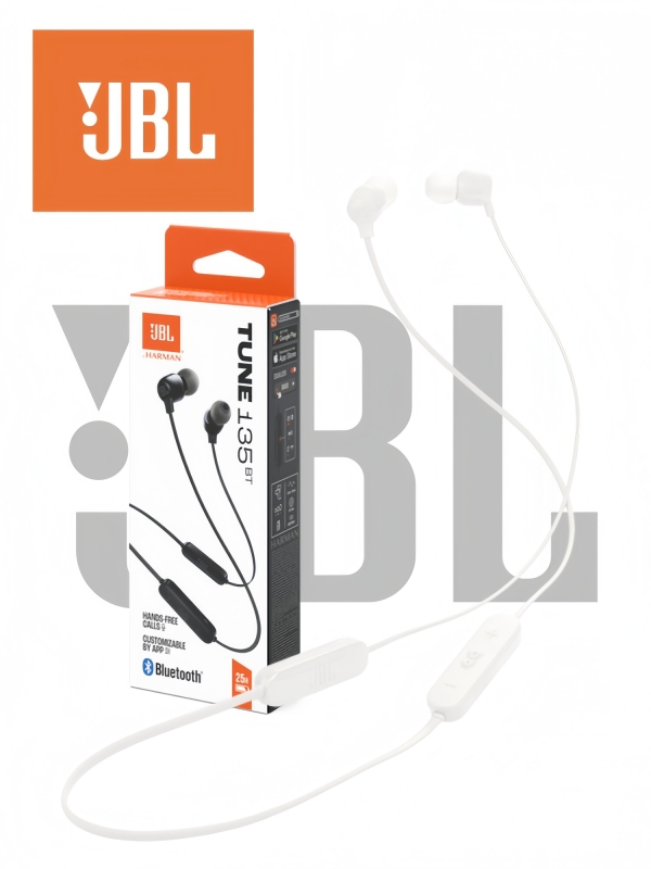 Технопапа · Беспроводные наушники JBL TUNE135BT (белый) с шейным ободом, Bluetooth 5.4, наушники с микрофоном, оригинал