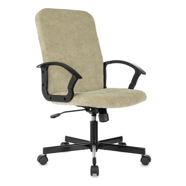 Технопапа · Кресло Бюрократ Triest Fabric песочный Light-21 крестов. металл черный