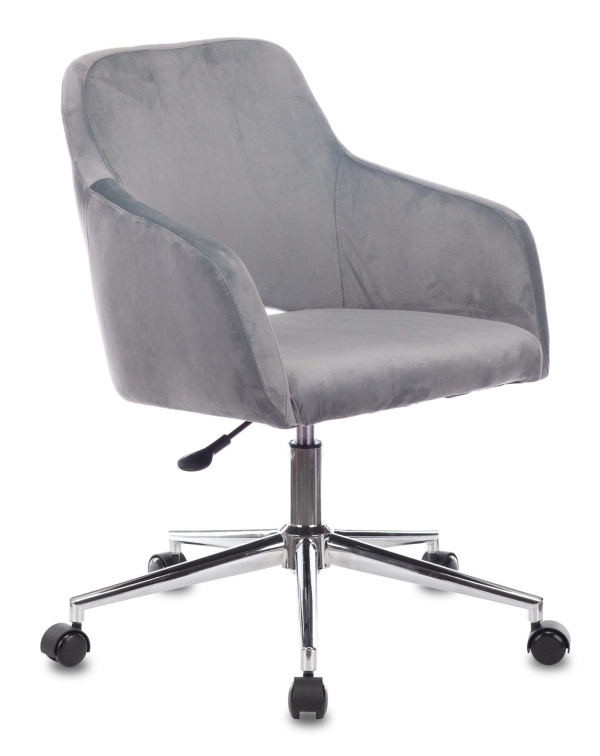 Технопапа · Кресло офисное Бюрократ CH-380SL серая жемчужина Italia 26, крестовина металл хром