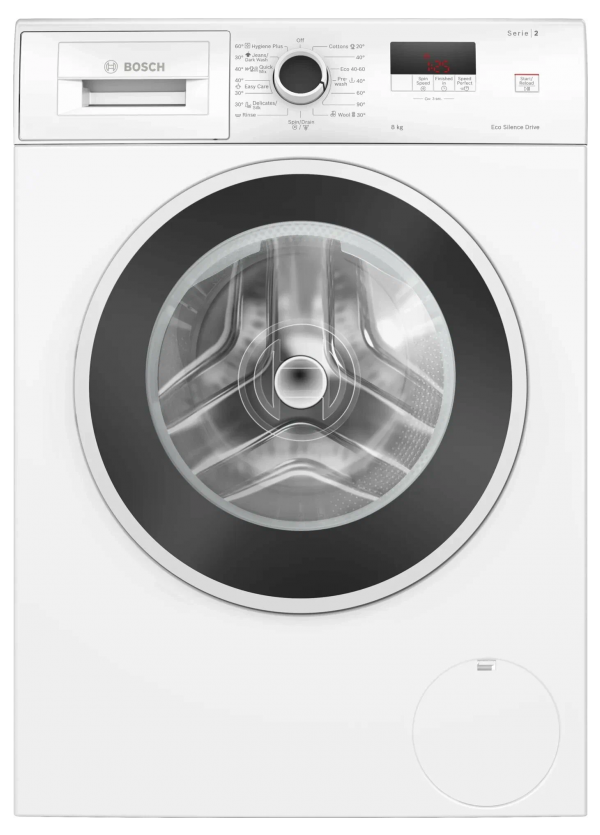 Технопапа · Стиральная машина Bosch WGE03200BY, 8 кг загрузки, инверторный двигатель, белый/черный