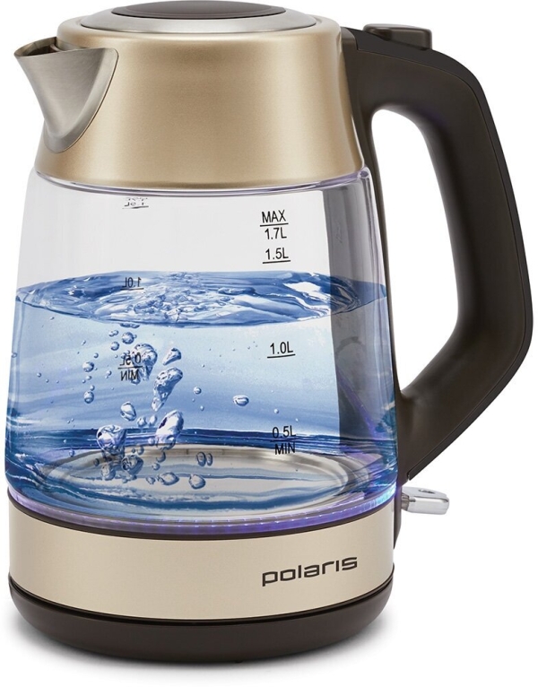 Технопапа · Чайник Polaris PWK1760CGL стекло, шампань 1850-2150 Вт. 1,7 л, Strix