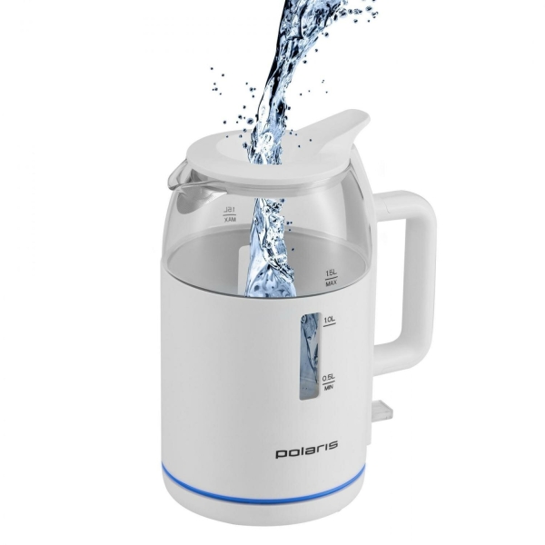 Технопапа · Чайник Polaris PWK1545CGL Water Way Pro, 1,5л, 1850Вт, белый