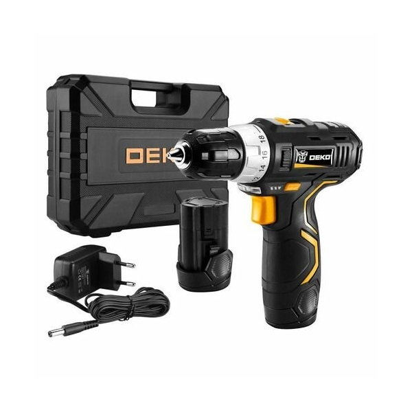 Технопапа · Дрель-шуруповерт DEKO GCD12DU3 SET 4, 2Ач, с двумя аккумуляторами [063-4140]