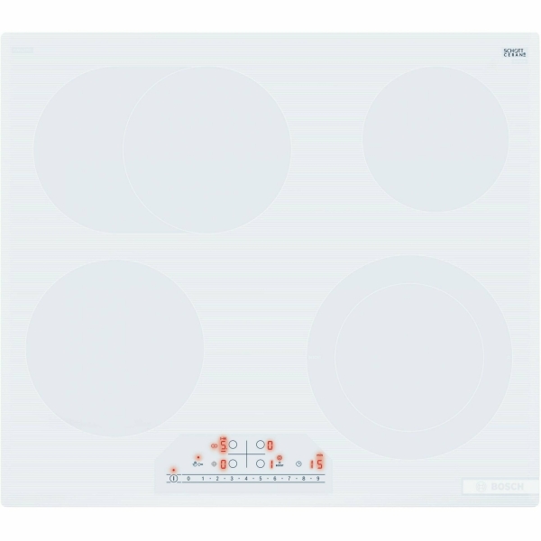 Технопапа · Электрическая варочная поверхность Bosch Serie PKN652FP2E, белая, 4 конфорки