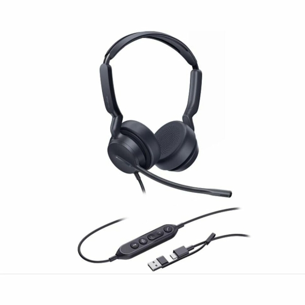 Технопапа · Гарнитура Yealink UH42 Dual UC USB-C/A, проводная, HD, шумоподав. LED, USB-C/A, 2389100