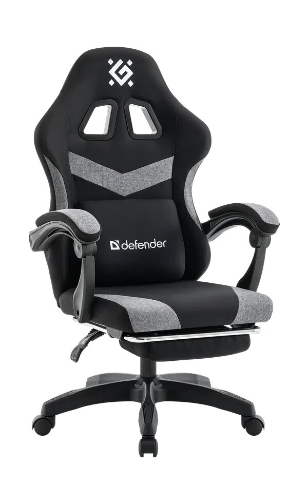 Технопапа · Кресло игровое Defender Runa PRO черн/серый, ткань, класс 2