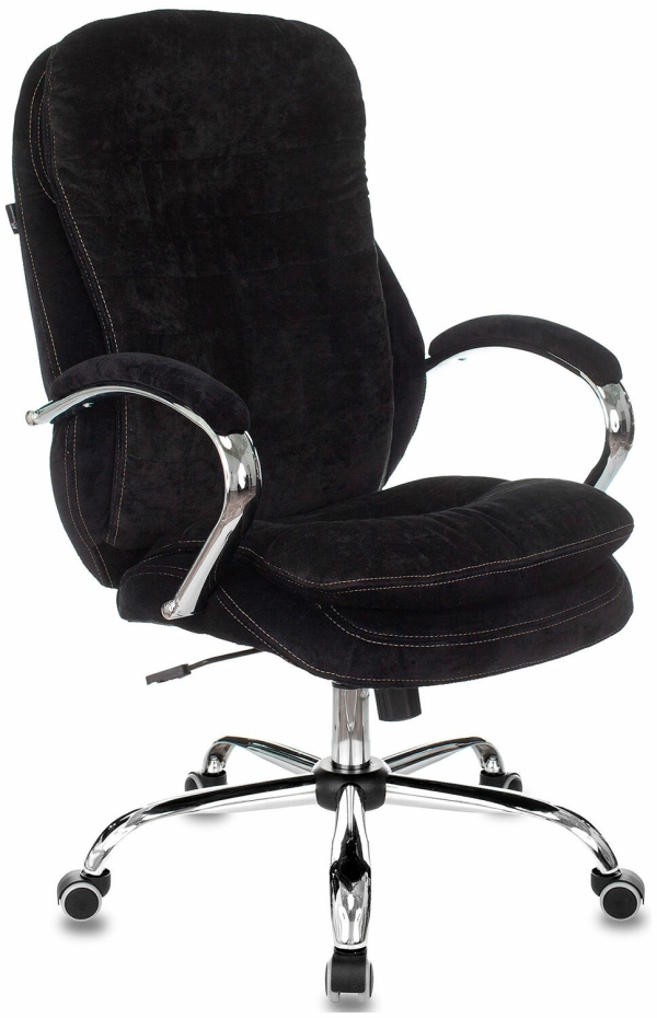 Технопапа · Кресло руководителя Бюрократ T-9950SL Fabric черный Light-20 крестов. металл хром