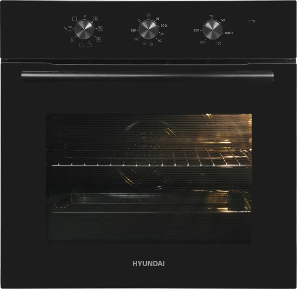 Технопапа · Духовой шкаф Hyundai HEO 6635, электрический, объём 65 л, чёрный