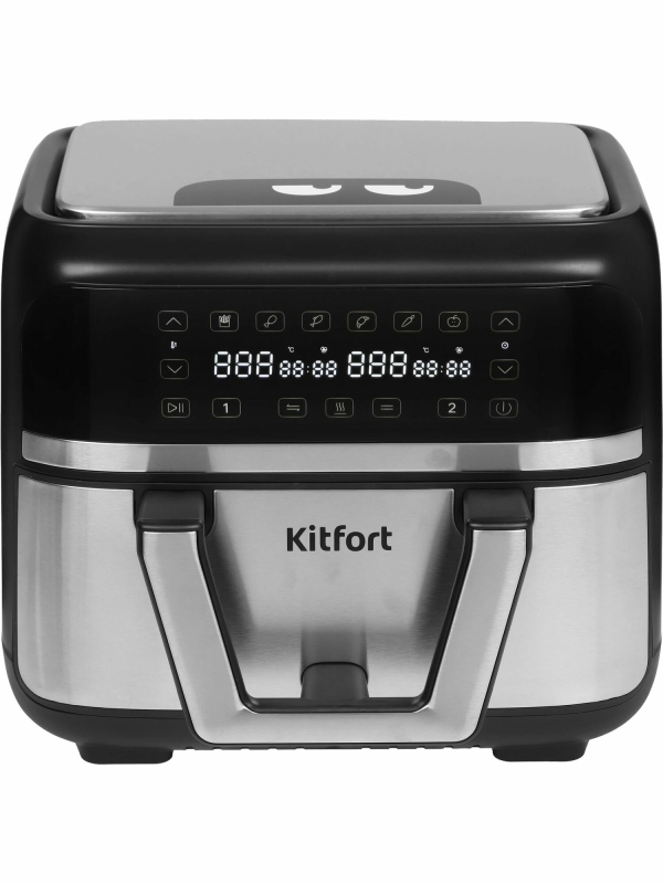 Технопапа · Аэрогриль Kitfort KT-2247, черный/серебристый, 2850 Вт, антипригарное покрытие чаши