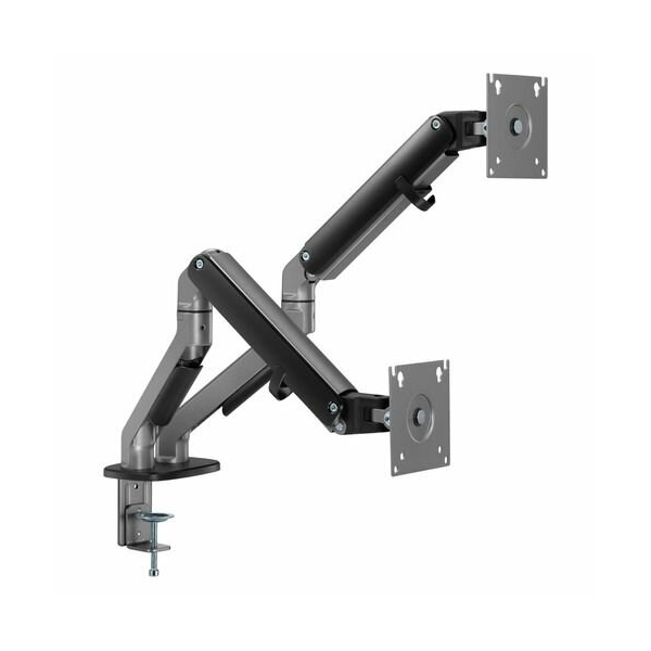 Технопапа · Кронштейн для мониторов ULTRAMOUNTS UM735BL, до 27", до 7кг, крепление к столешнице, поворот и наклон, черный / серый