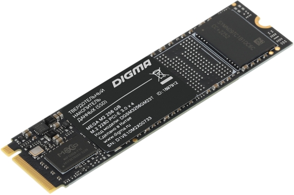 Технопапа · SSD накопитель Digma Mega M2 DGSM3256GM23T 256ГБ, M.2 2280, PCIe 3.0 x4