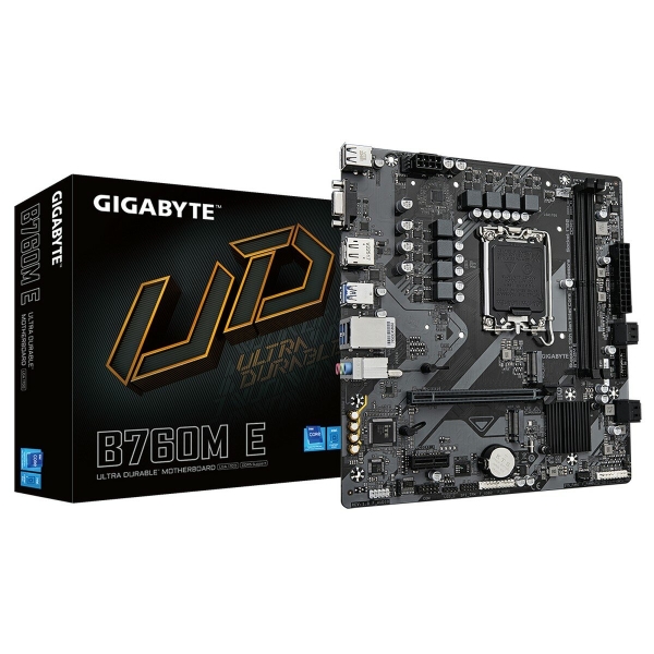 Технопапа · Материнская плата Gigabyte B760M E, LGA1700, Intel B760, Micro-ATX, RTL (B760M E)