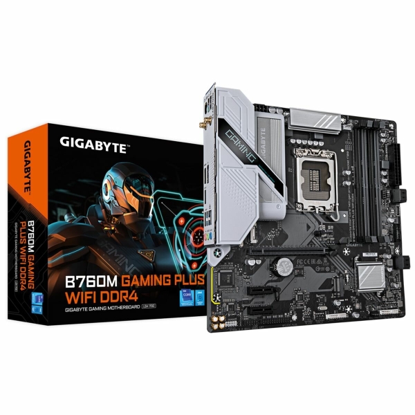 Технопапа · Материнская плата Gigabyte B760M GAMING PLUS WIFI DDR4, LGA1700, Intel B760, Micro-ATX, RTL (B760M GAMING PLUS WIFI DDR4)